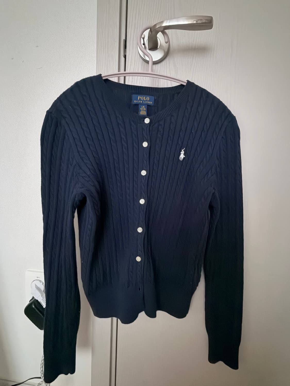 폴로랄프로렌 코튼 케이블 꽈베기 가디건 네이비 xs 상품이미지1