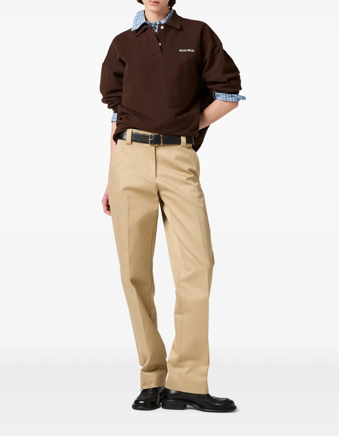 Miumiu 코튼 피케 pk티 폴로 셔츠 상품이미지1