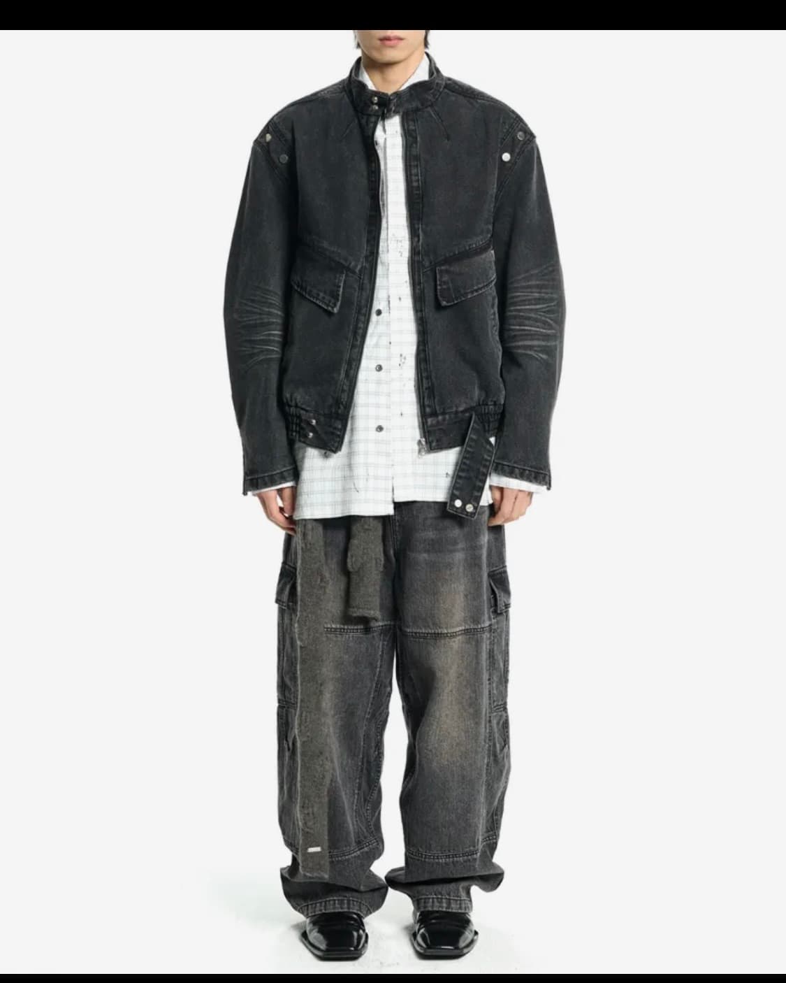 본바트 Denim Zip Biker Jacket L 상품이미지2