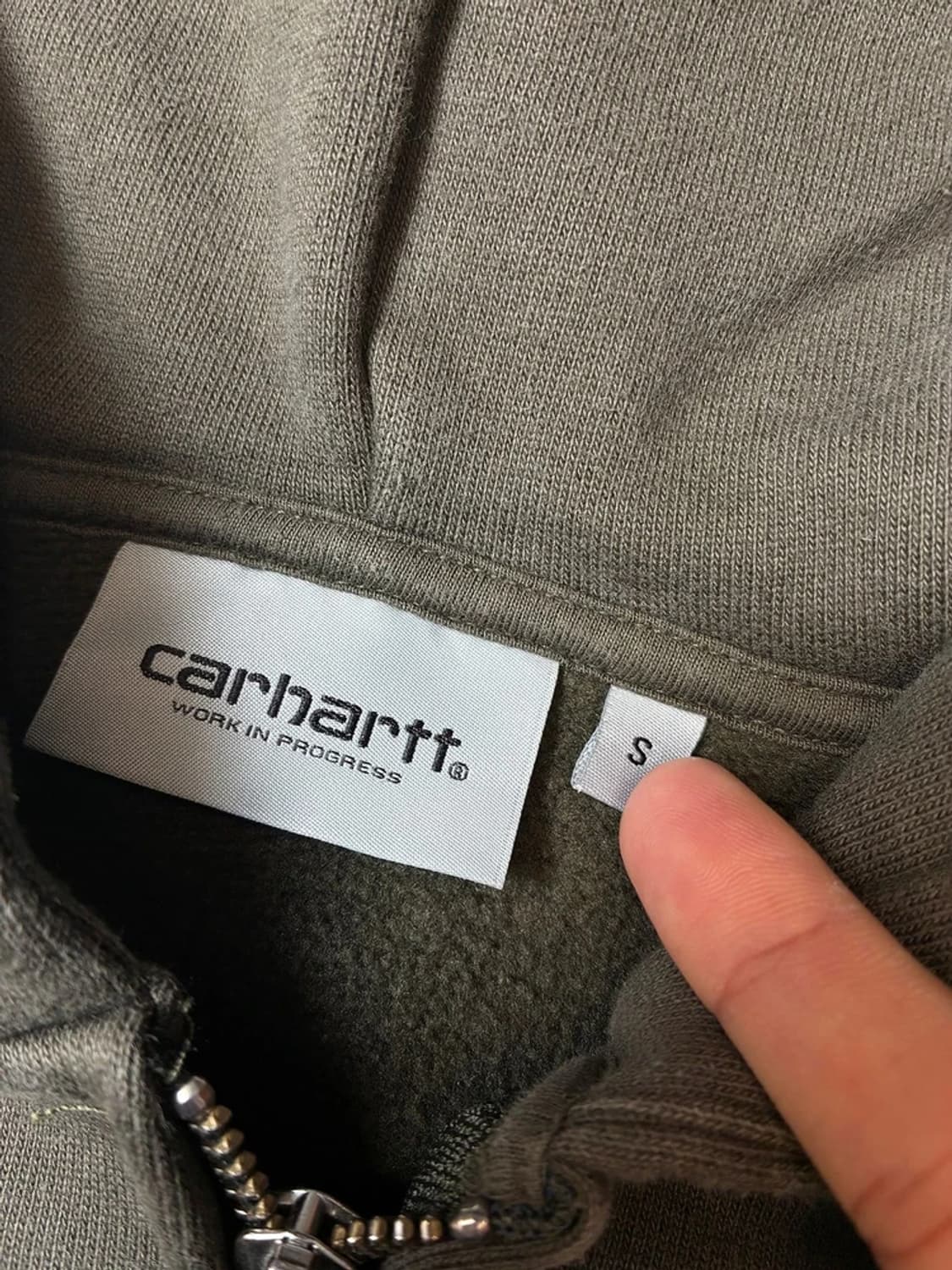 칼하트 WIP 카키 워싱 후드 집업 PN8259 상품이미지6