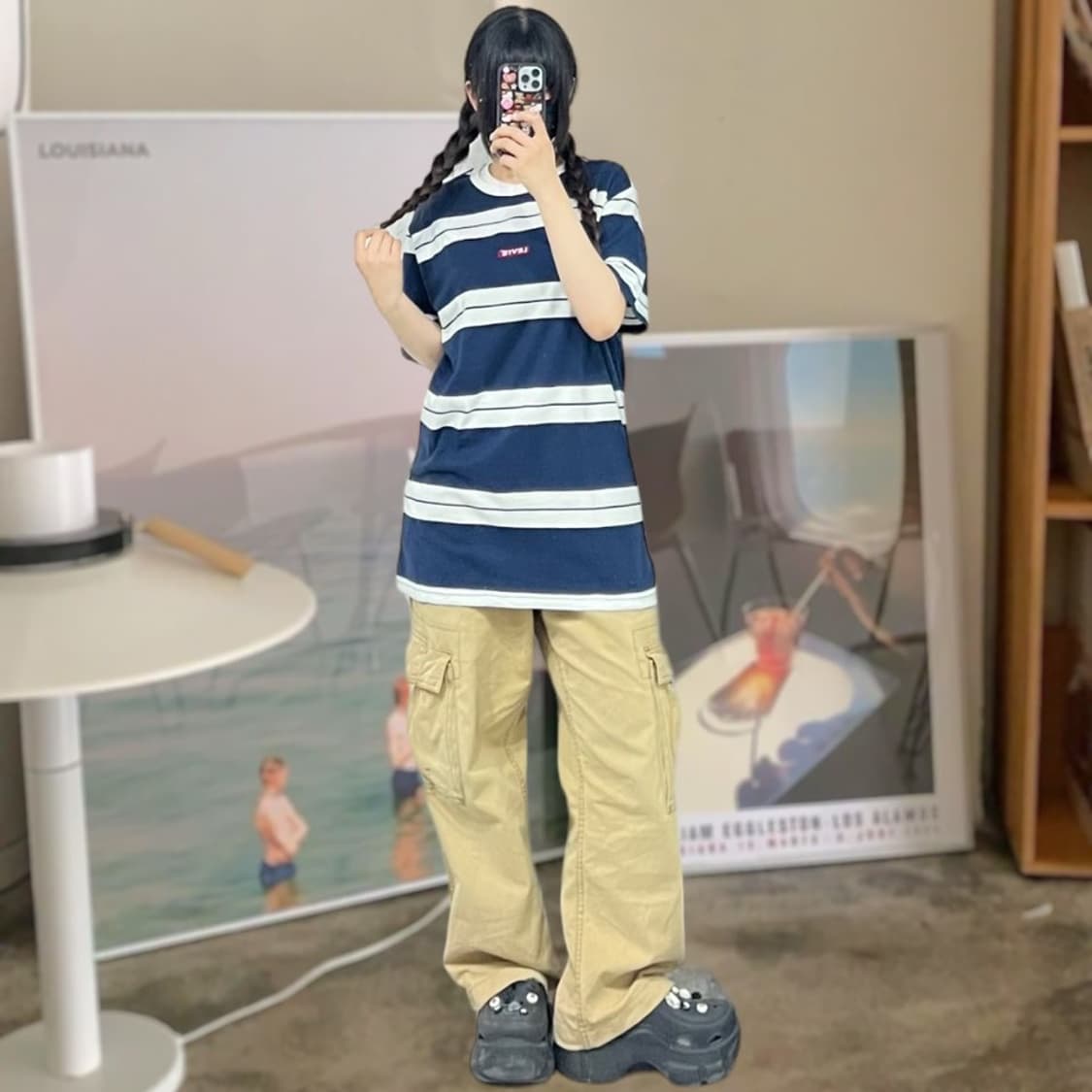 새상품 리바이스 단가라 레드탭 반팔티  상품이미지1