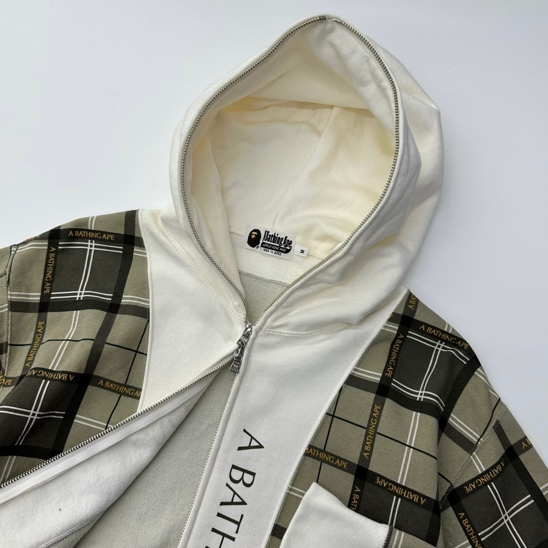 Bape 베이프 로고 체크 후드 집업 상품이미지4