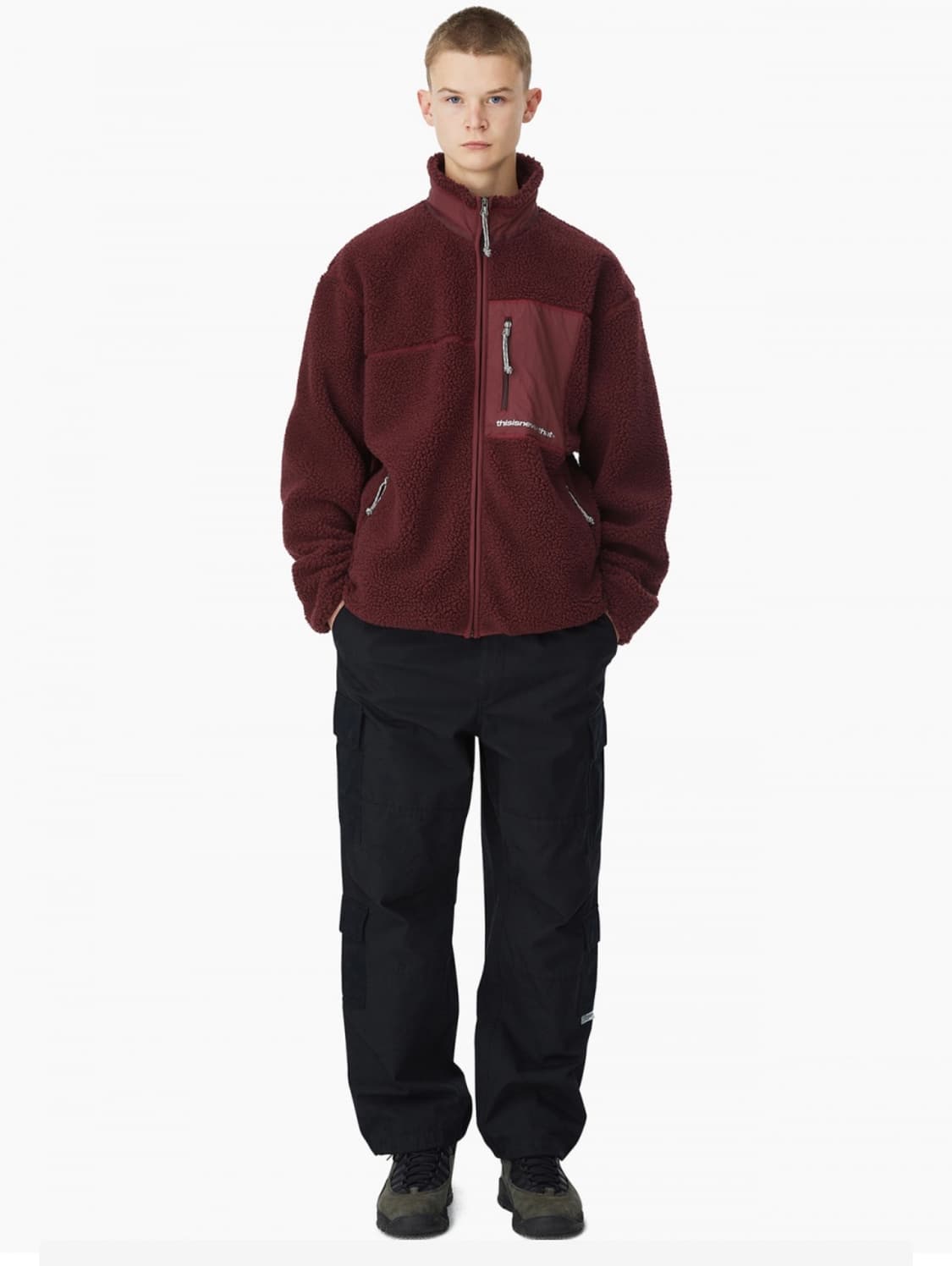 디스이즈네버댓 셰르파 플리스자켓 버건디 상품이미지2