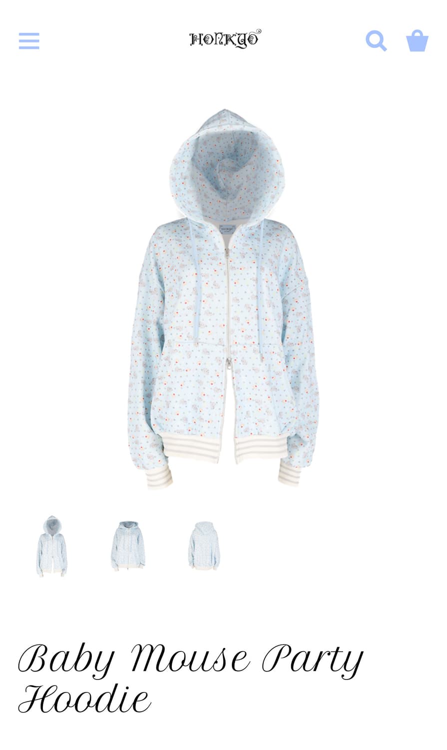 혼쿄 베이비 마우스 후드집업 상품이미지1