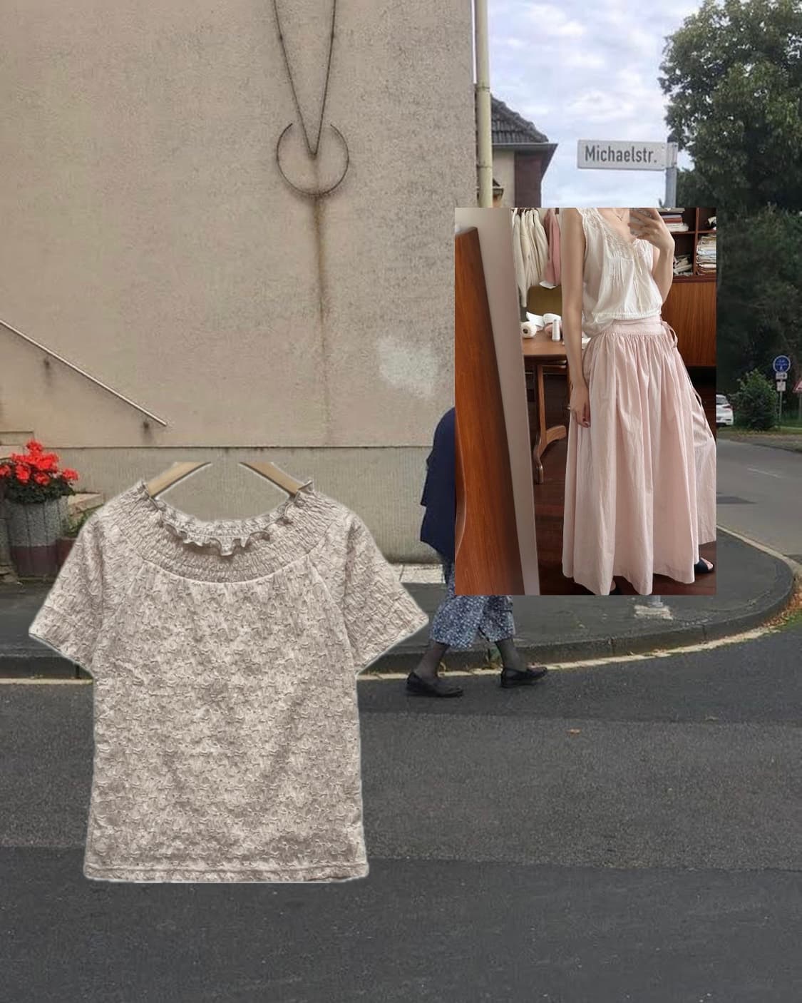 Shirred Frill Short Sleeve Blouse 상품이미지1