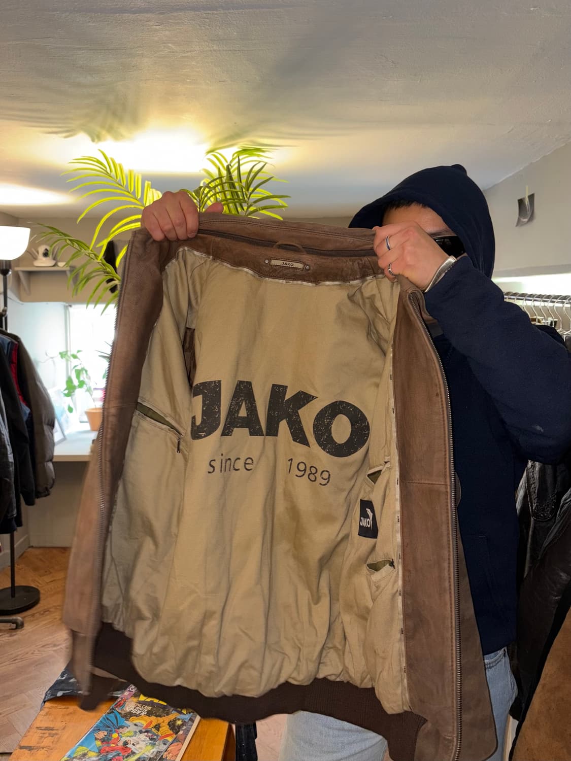 90’s Jako genuine leather bomber jacket  상품이미지4