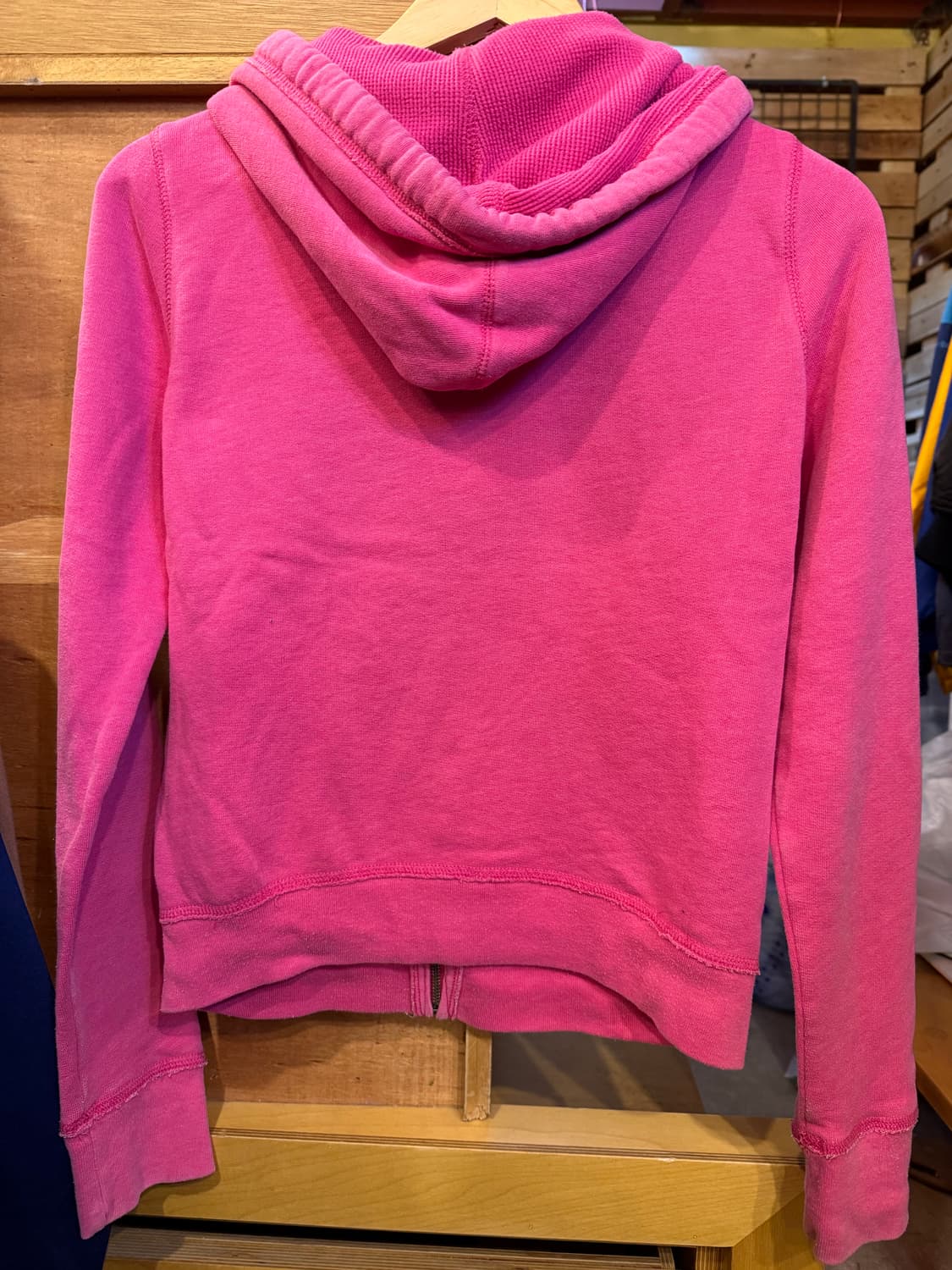 홀리스터 아치로고 핑크 후드집업 상품이미지4