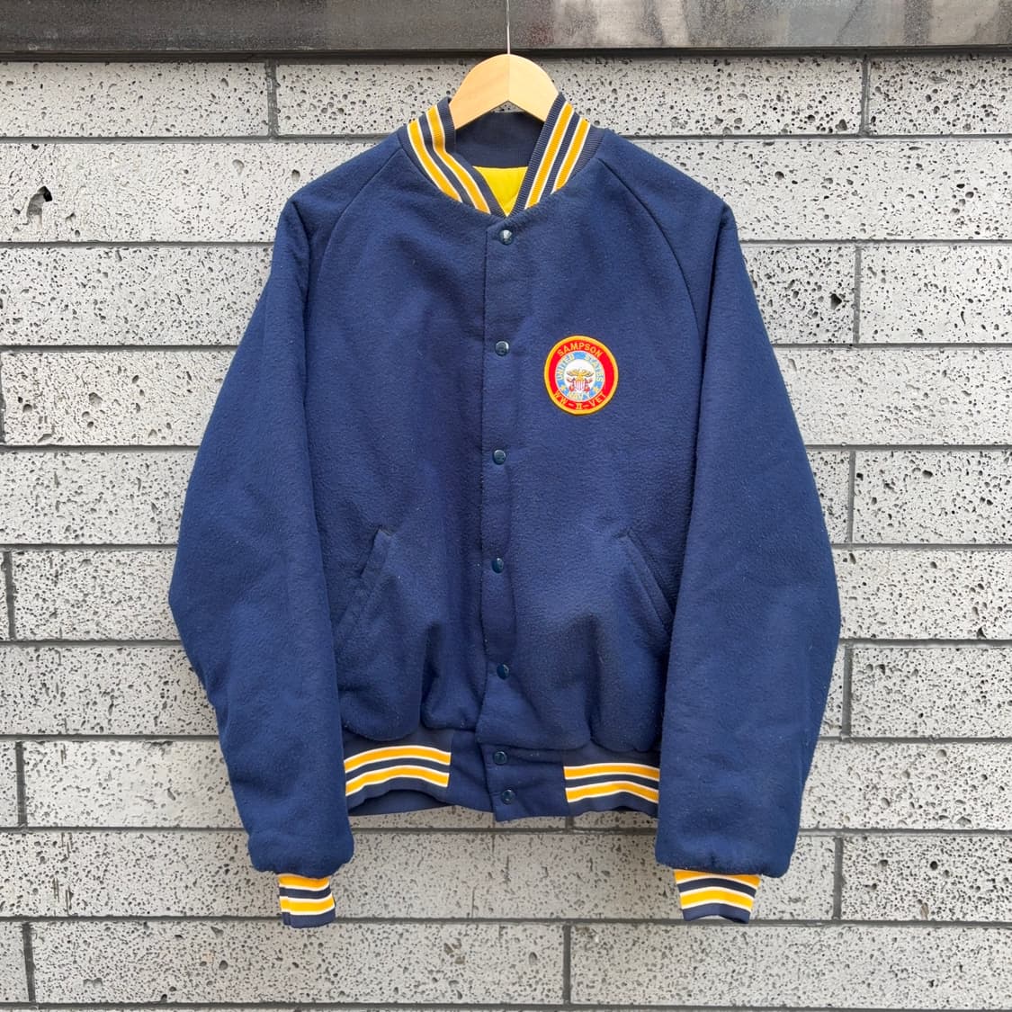 80s USA 미 해군 U.S. Navy 바시티 자켓 상품이미지4