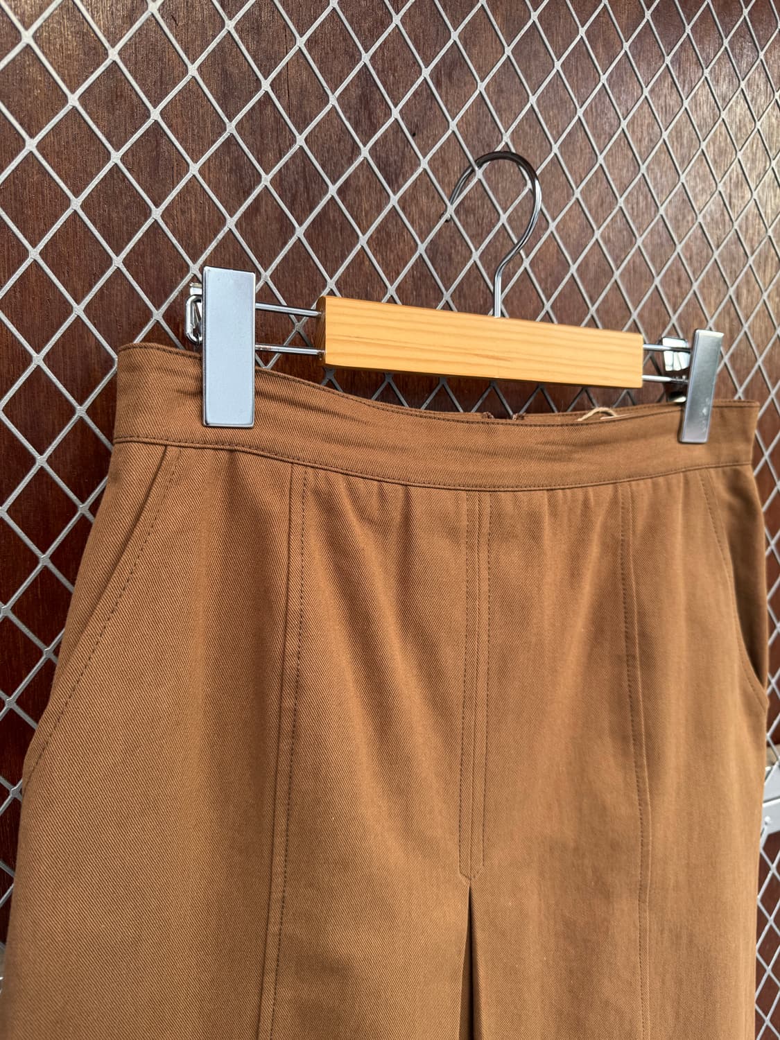 나인 nain 빈티지 헤비코튼 핀턱 스티치 브라운 롱 스커트 M 상품이미지6