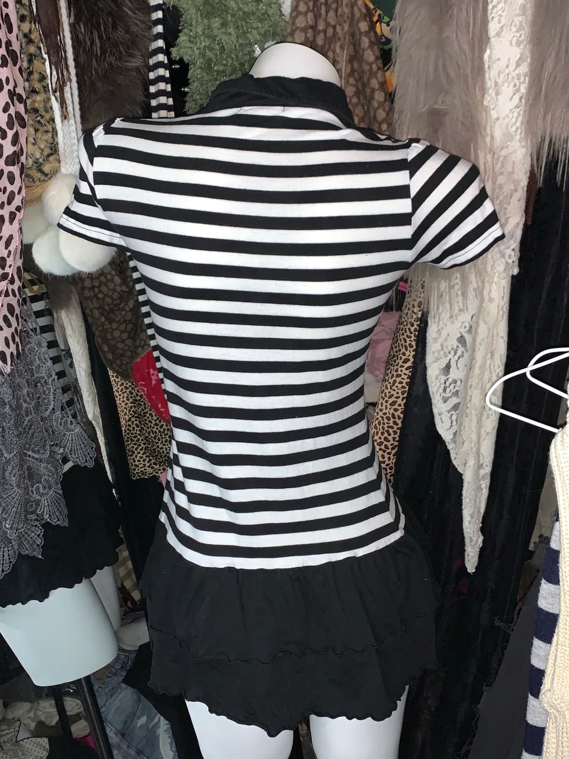 펑크 프린팅 카라 캉캉 원피스 상품이미지3