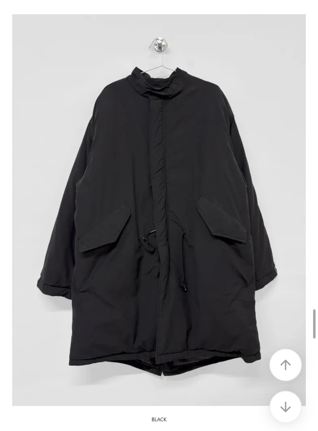 위위미유 롱 피쉬테일 패딩 black 상품이미지1