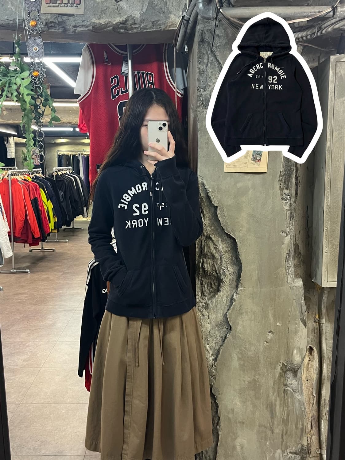 아베크롬비 후드집업 네이비 L #csz1924 상품이미지1