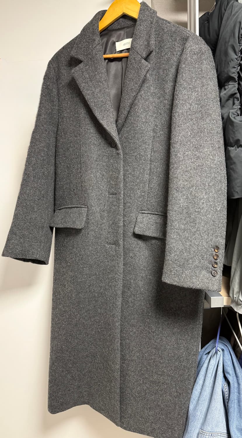 Artto 아르토 테일러드 롱코트 차콜(슈멍착용) 상품이미지5