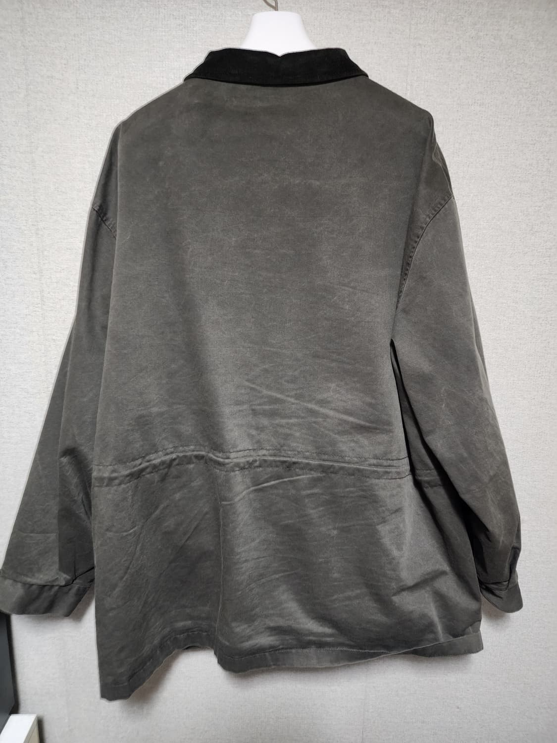 [3,L] 이얼즈어고 페이디드 코튼 드릴 밀자켓 오버다이드 카키 상품이미지3