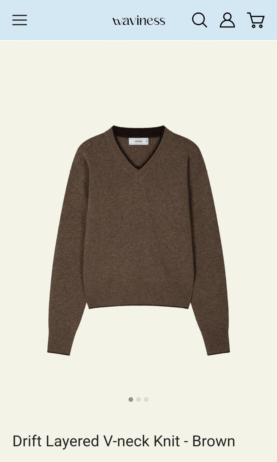 웨이비니스 드리프트 레이어드 브이넥 니트 브라운 1사이즈 상품이미지1