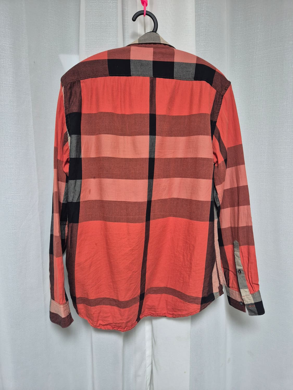 버버리 남성 핑크 체크 셔츠 M 상품이미지2