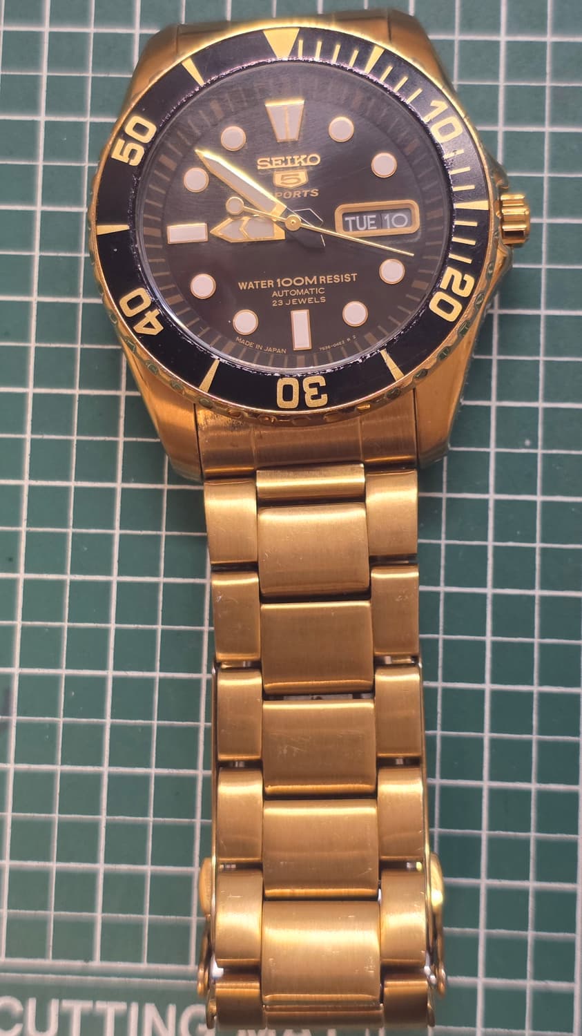 세이코 (SEIKO) SNZF22J1 오토메틱 서버마리너 골드 스켈레톤  상품이미지8