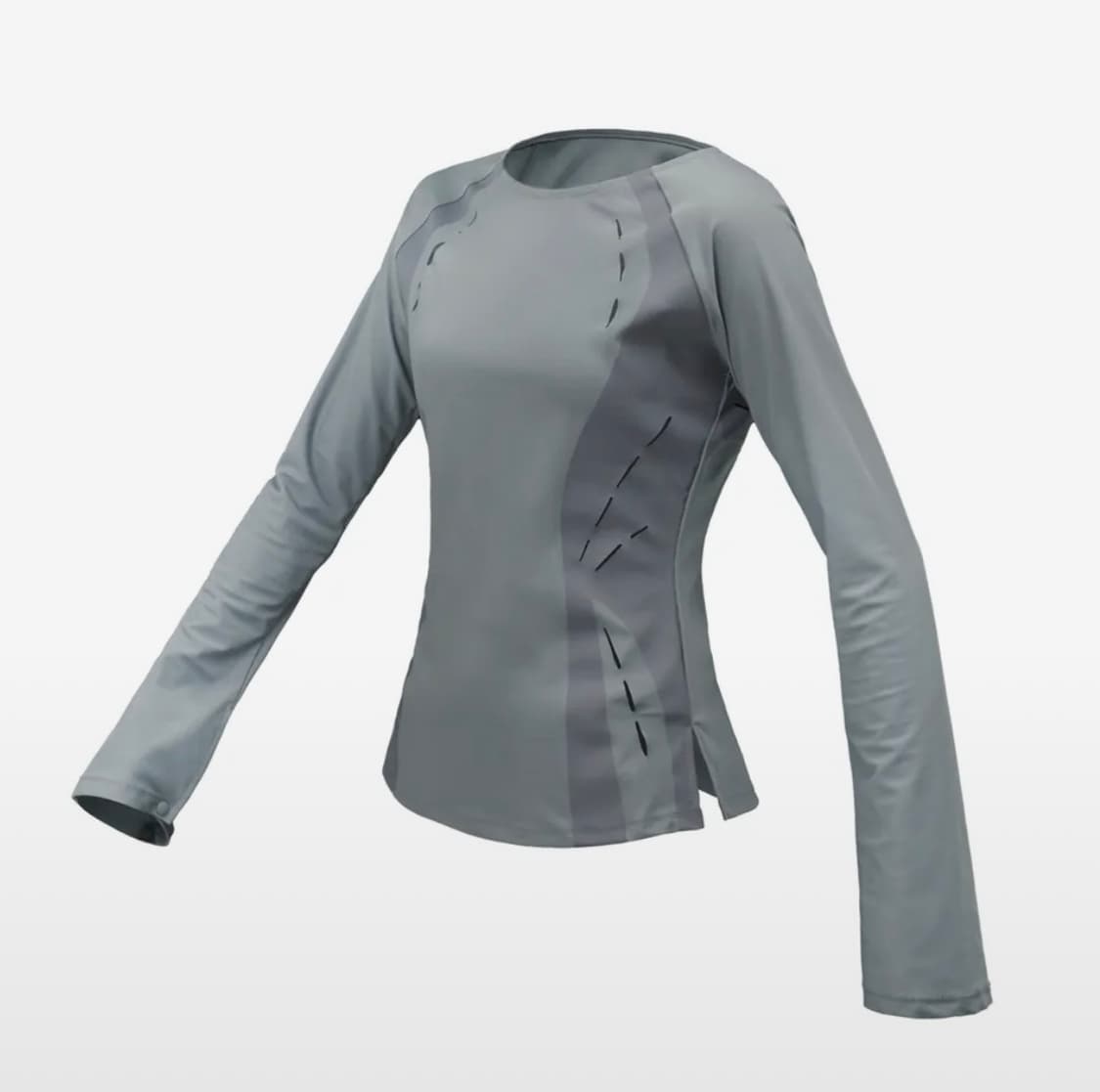 오호스 Film Slit Stretch Top _ Grey 상품이미지4