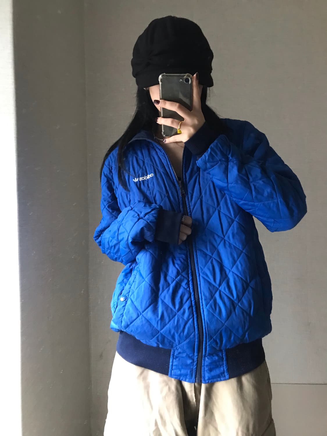 아디다스 블루 퀄팅 패딩 상품이미지3