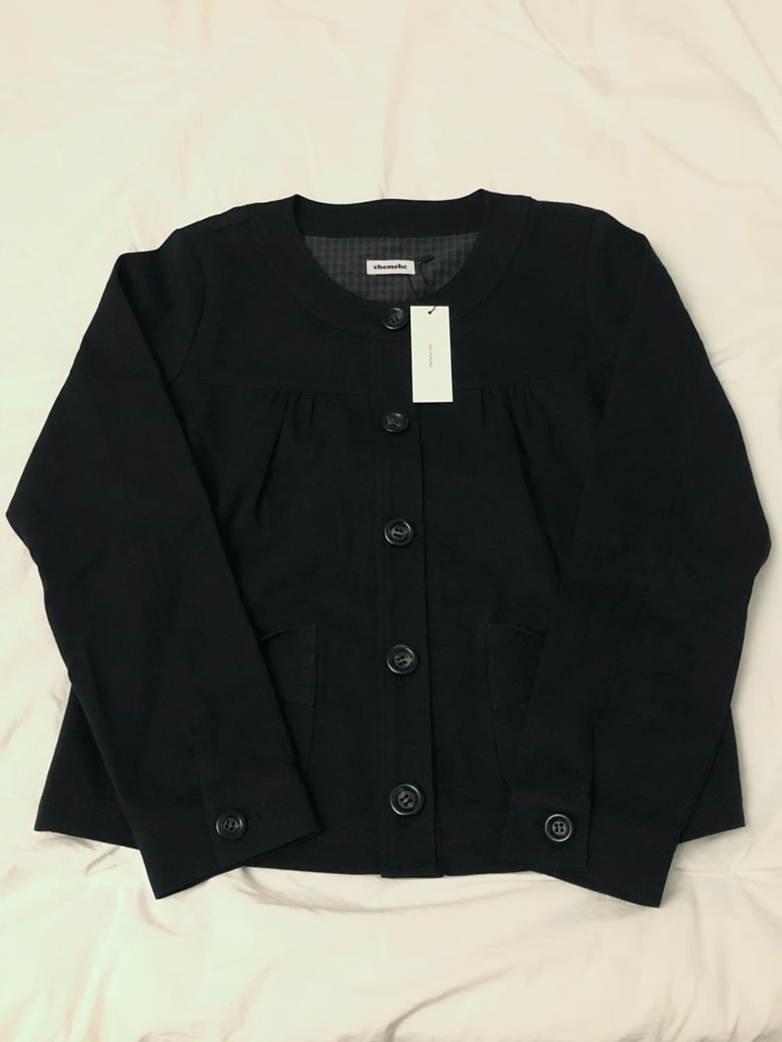 체메씨 브러쉬 보우 라운드 자켓 상품이미지1