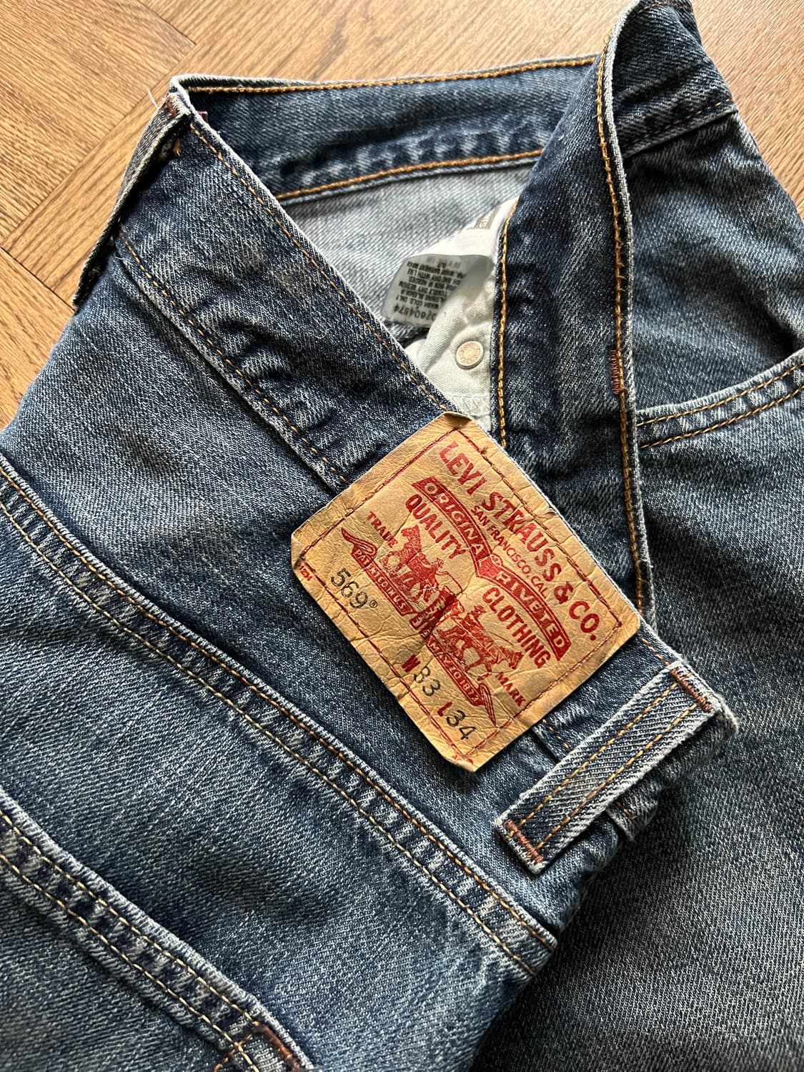 [33]00's 리바이스 USA 569 빈티지 워싱 와이드핏 데님 팬츠 상품이미지7