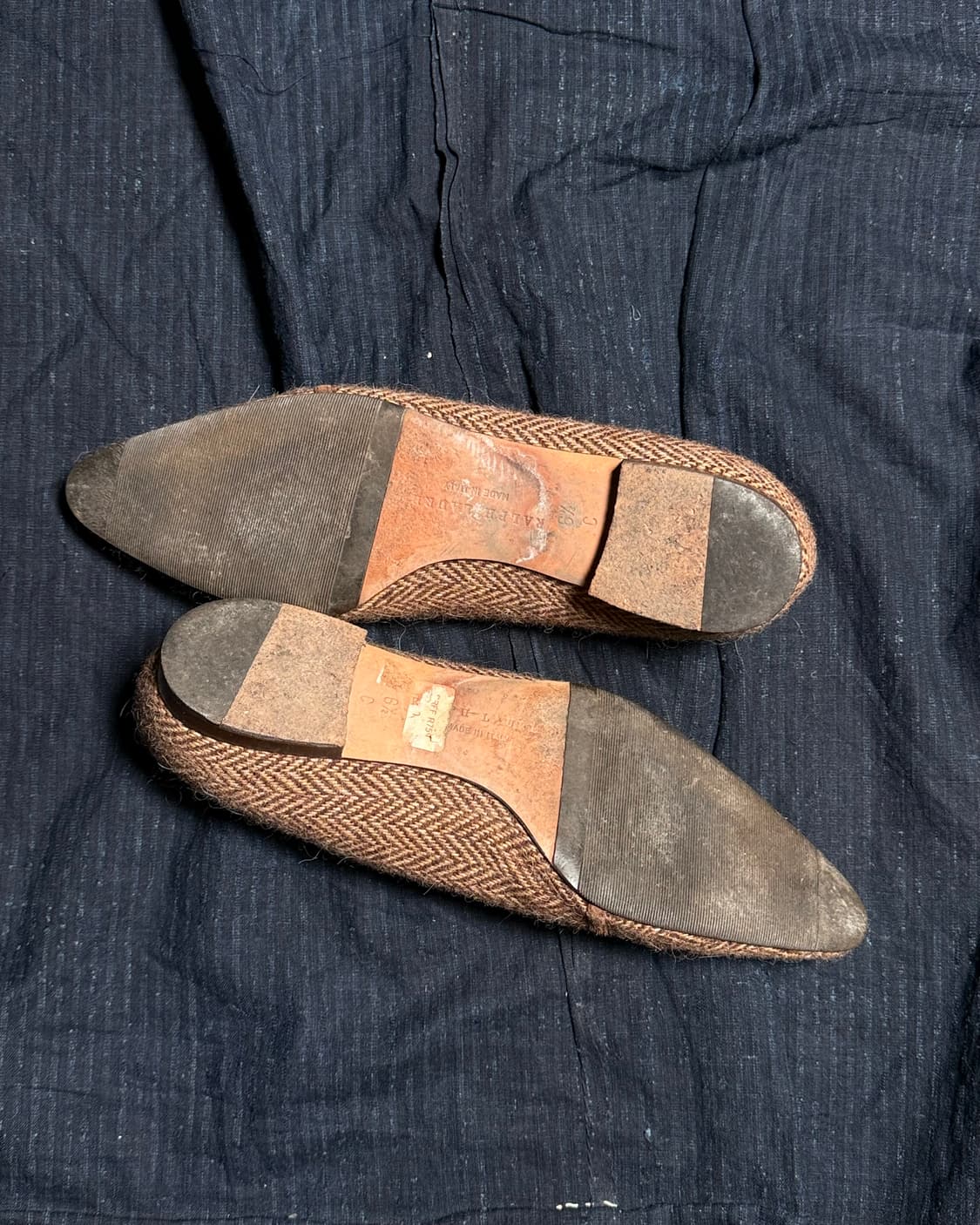 90-00‘s 폴로 랄프로렌 헤링본 트위드 테슬 플랫슈즈 6 1/2 상품이미지7