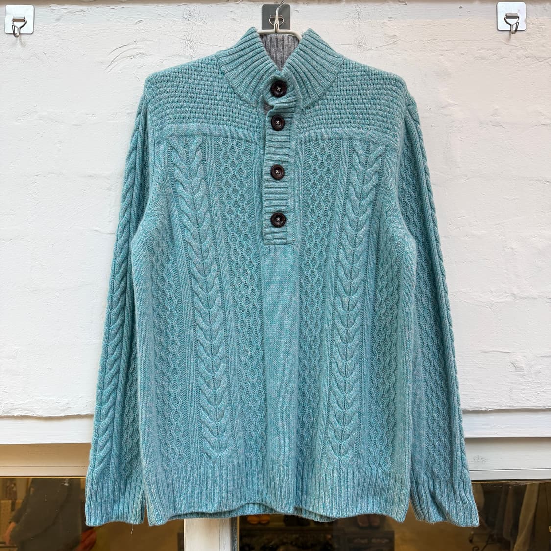 23 Homme 케이블 니트 버튼넥 스웨터 민트 48 상품이미지1