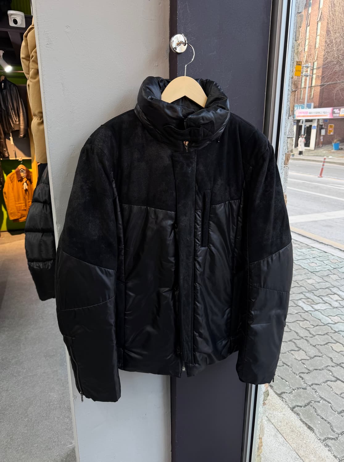 105~110/ 타임옴므 벨벳 블렌딩 나일론 구스다운 패딩 상품이미지3