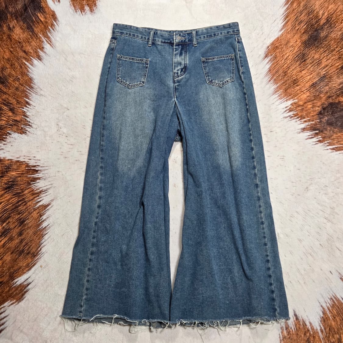 빈티지 중청 오버 와이드 데님 팬츠 상품이미지1