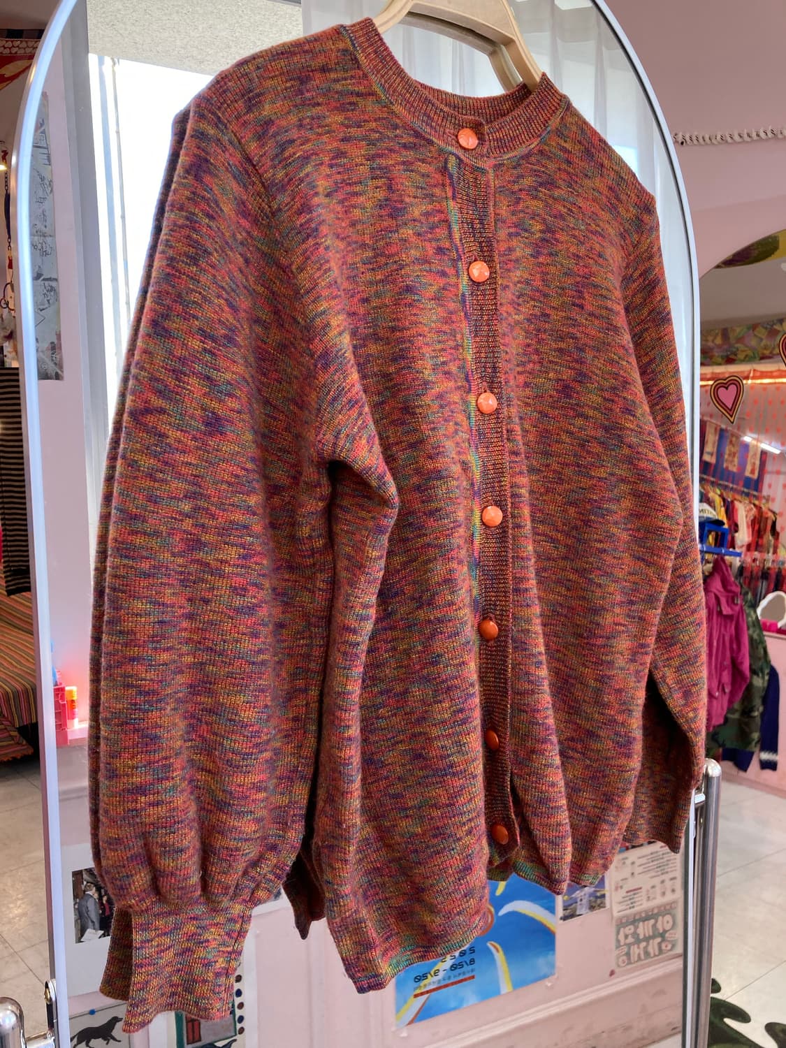 빈티지 레인보우 버튼 가디건 상품이미지4