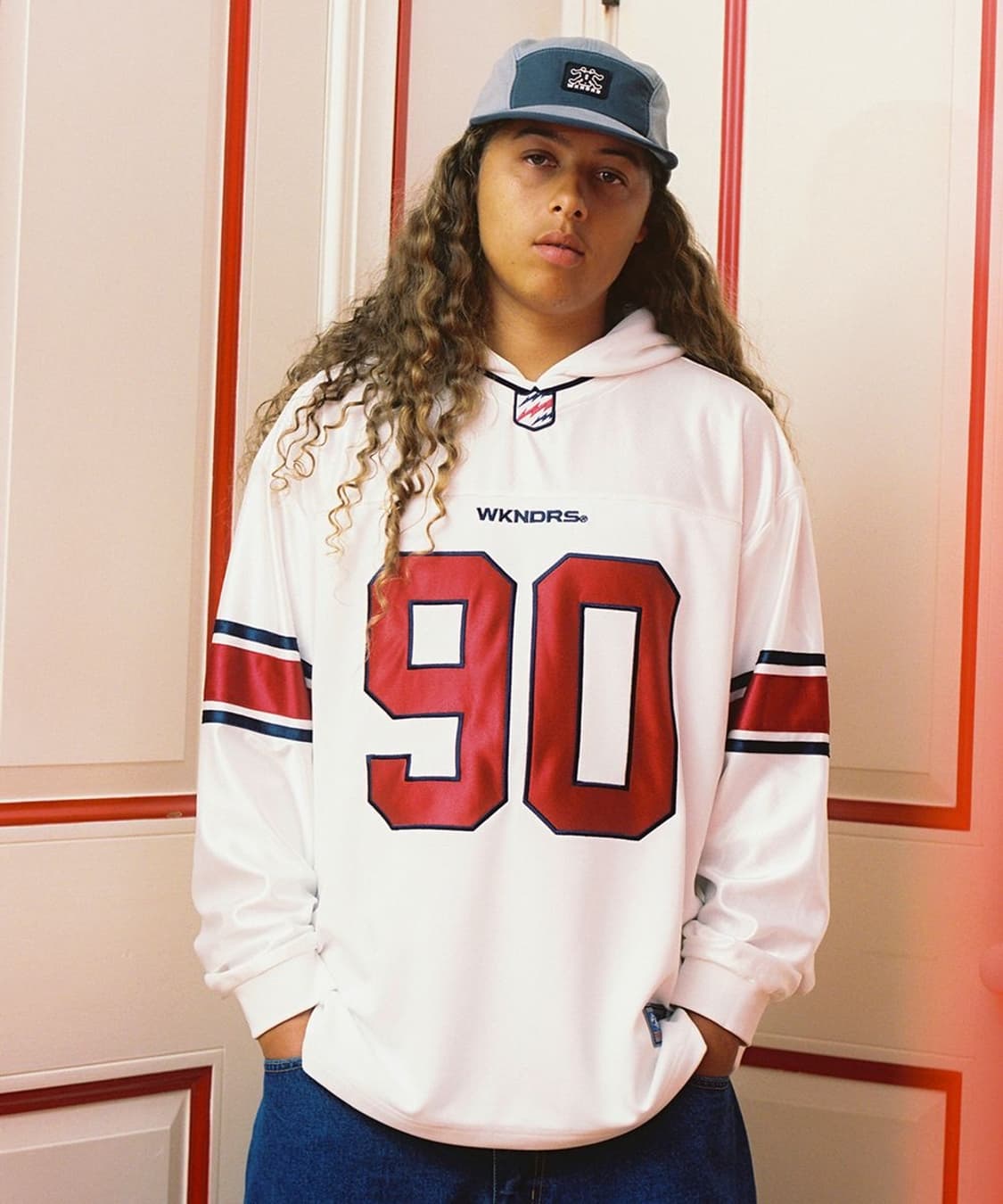 위캔더스 FOOTBALL HOODIED JERSEY 후드 티셔츠 XL 상품이미지3