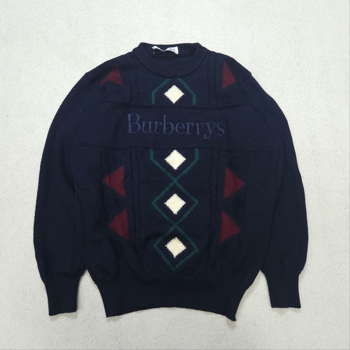 90s 버버리 아가일 메리노울 니트 상품이미지1