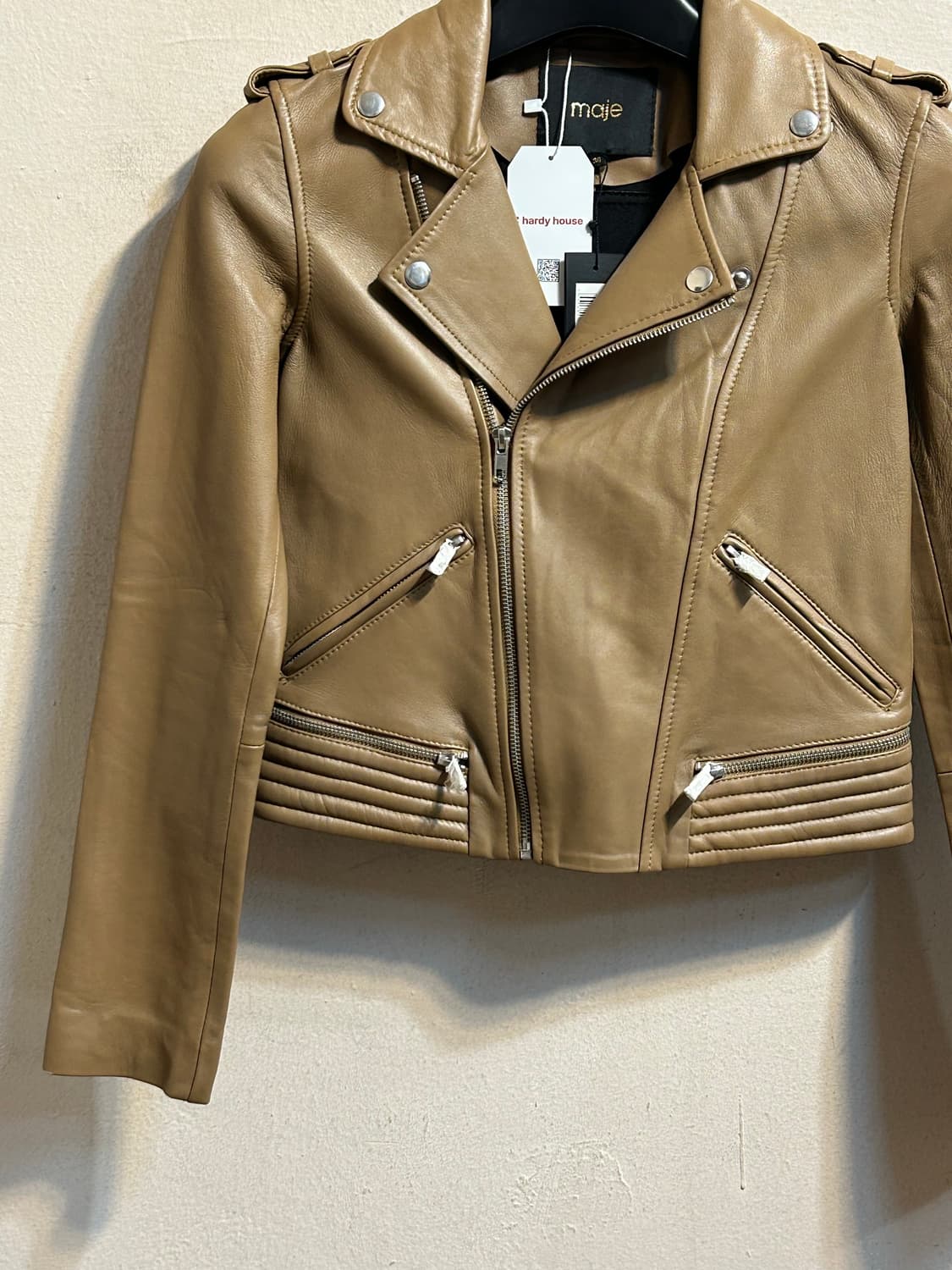  (deadstock) 마쥬 크롭 라이더 레더 자켓 상품이미지3