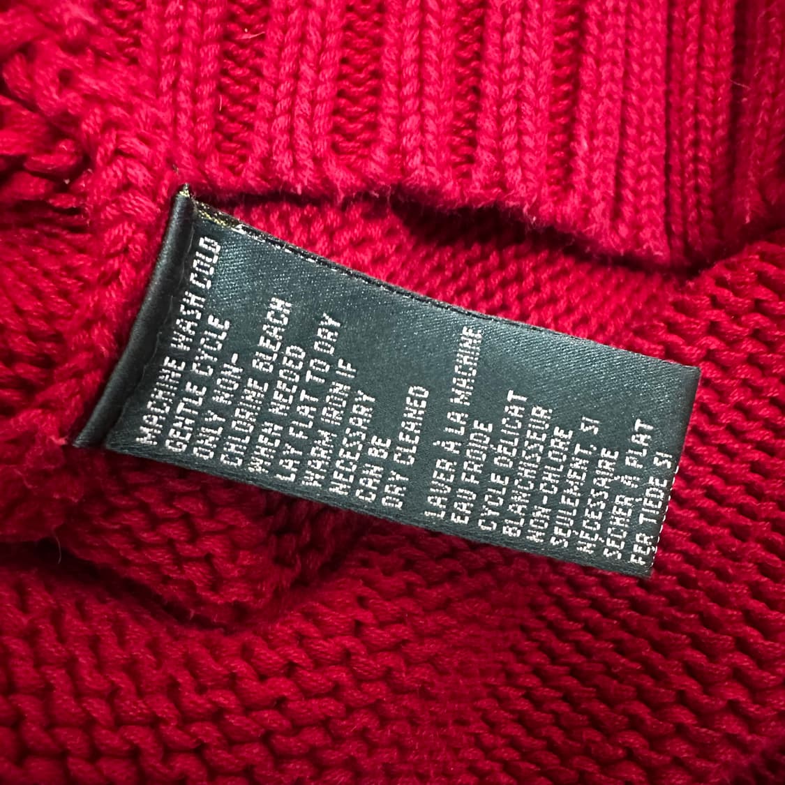 랄프로렌 여성 꽈배기 니트 레드 M 상품이미지8