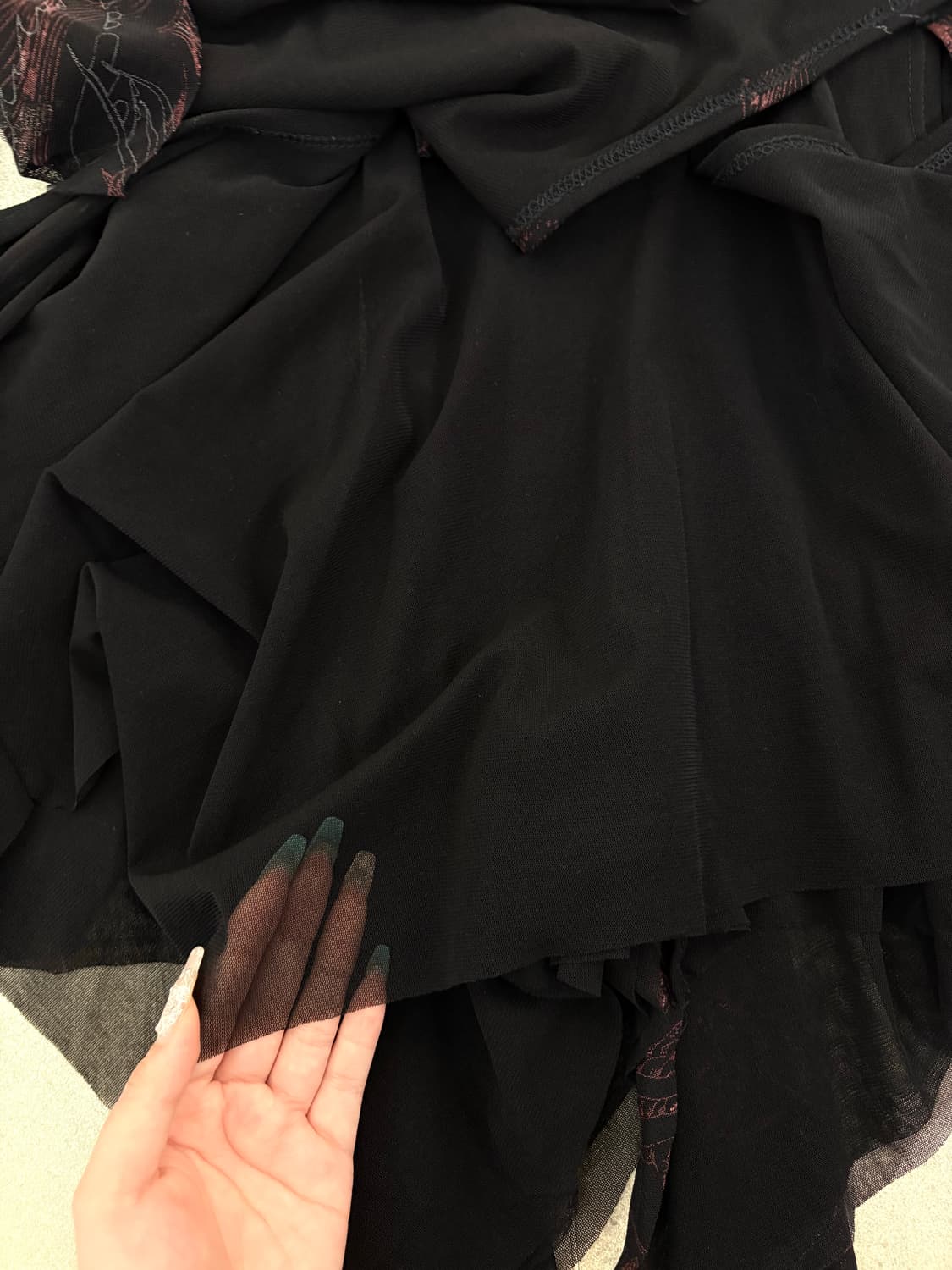 Ozz on 언발 시스루 스커트 상품이미지7