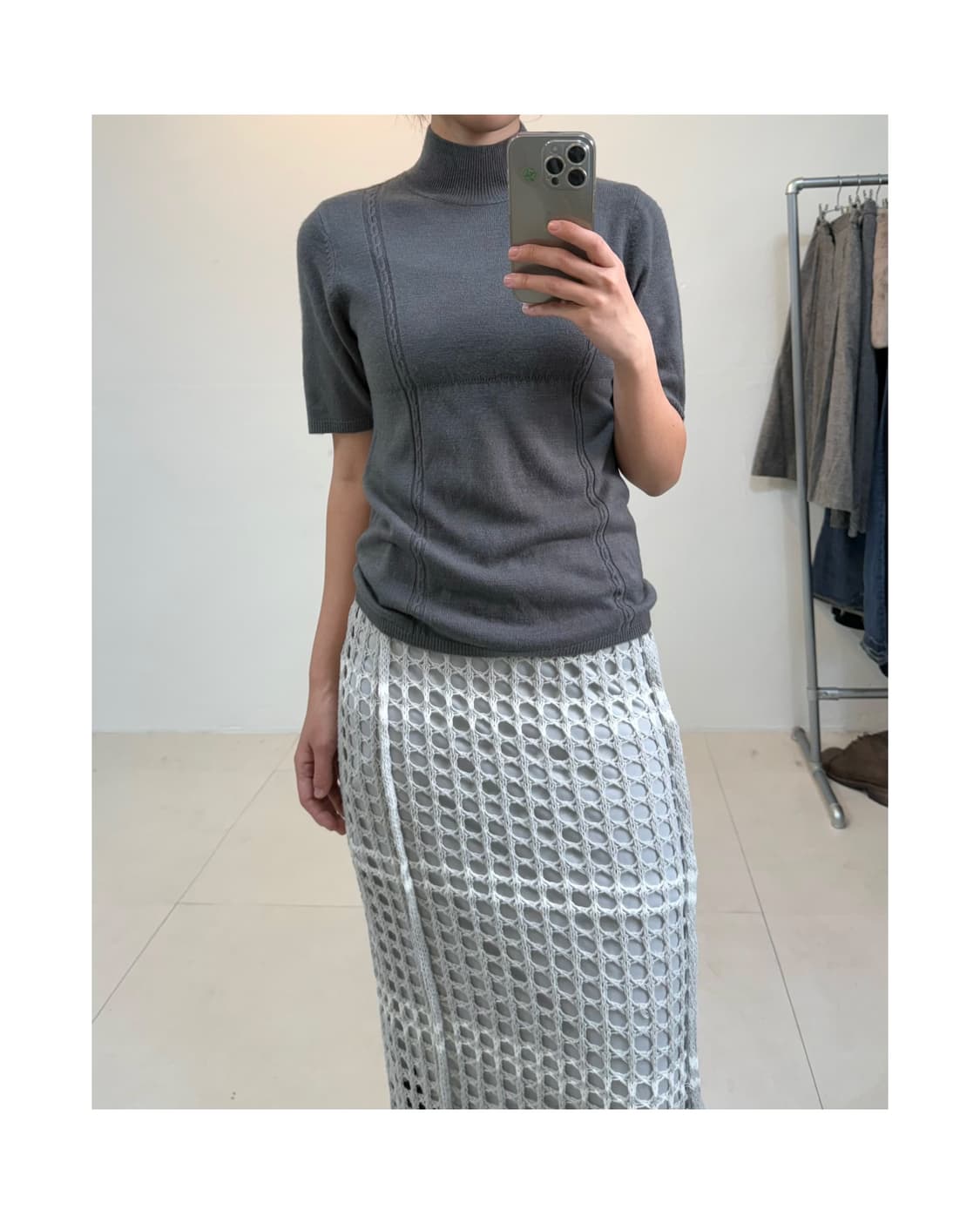 빈티지 반팔 니트 상품이미지4