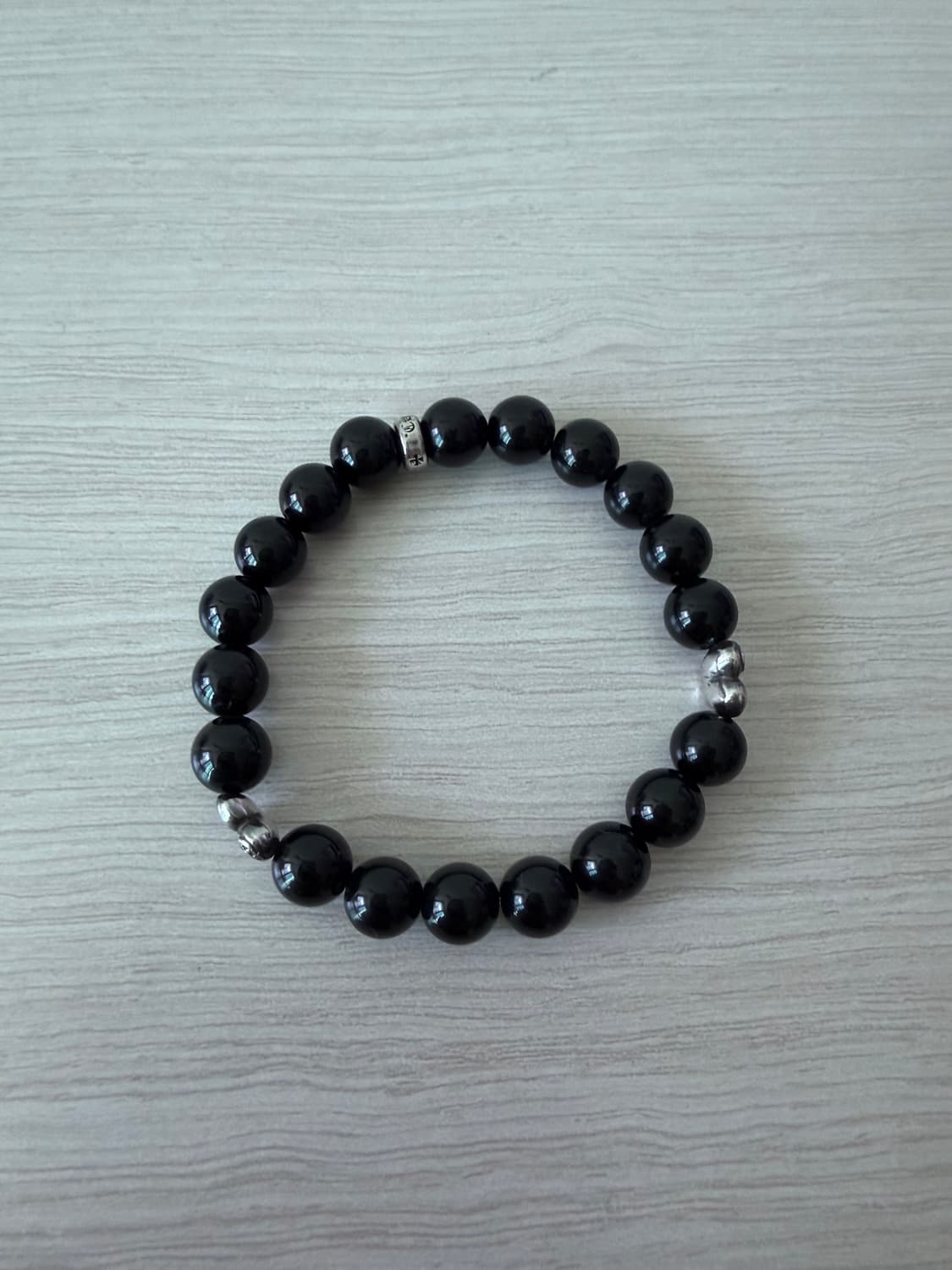 크롬하츠 하트 오닉스 비즈팔찌 6mm 상품이미지1