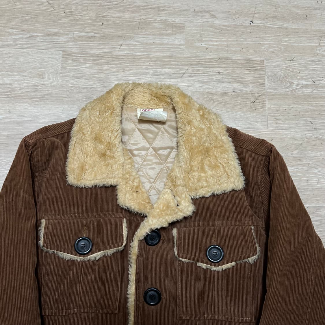 오네오 이너퀼팅 안감 양털 카라 코듀로이 초어자켓 [브라운] L/100 상품이미지2