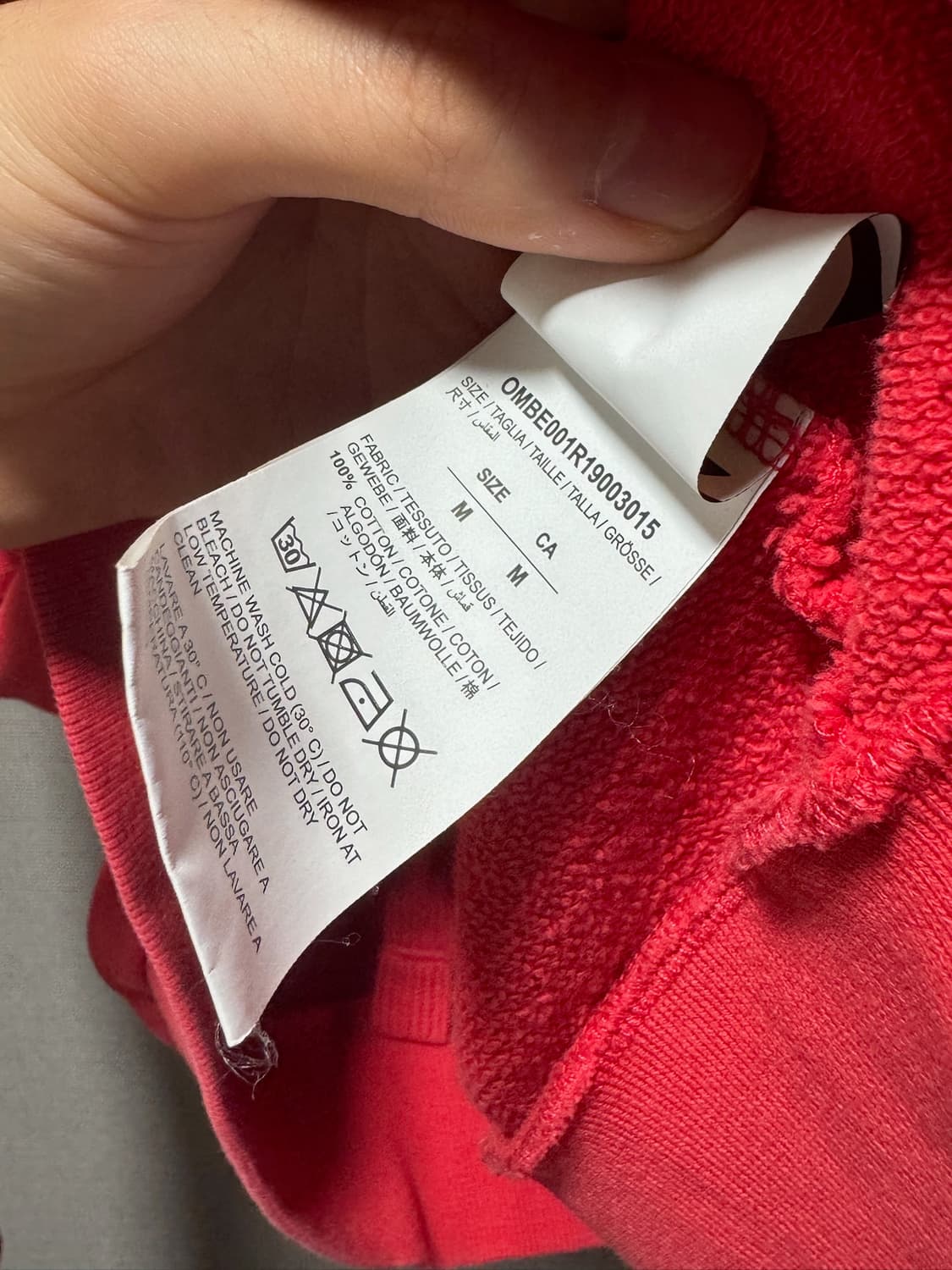 오프화이트 임프레셔니즘 디아그 후드 집업 레드 M 상품이미지6