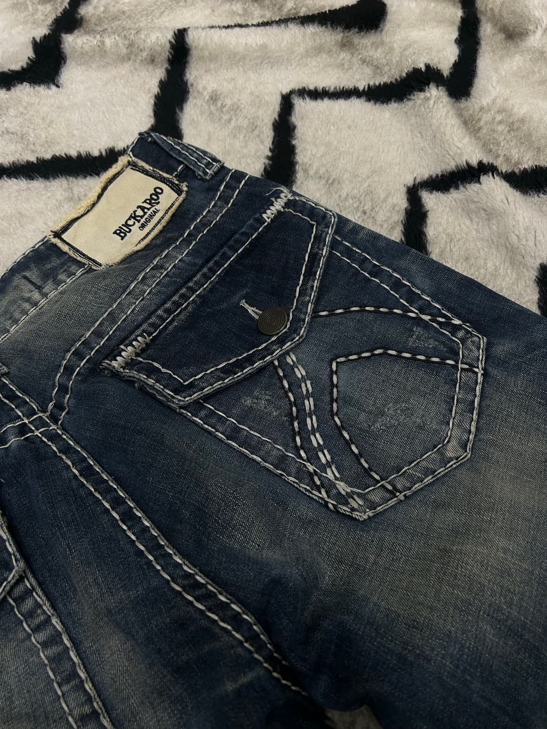 [34]버커루 빈티지 워싱 세미와이드 데님팬츠 상품이미지1