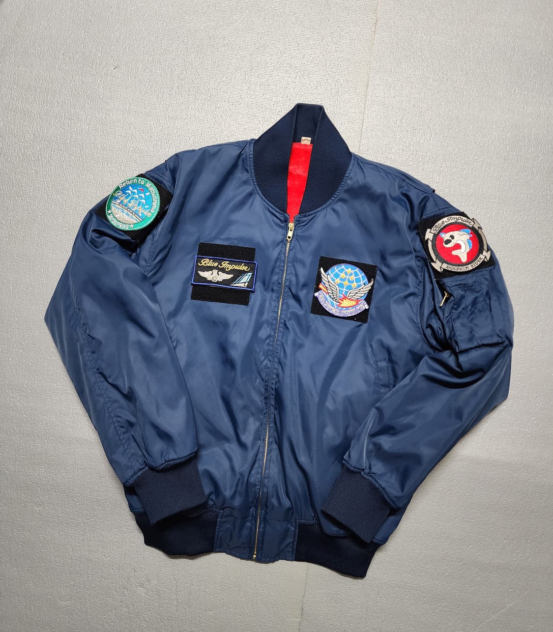 일본 항공ㅈㅏ위대 블루 임펄스 MA-1 플라이트 항공자켓 상품이미지1