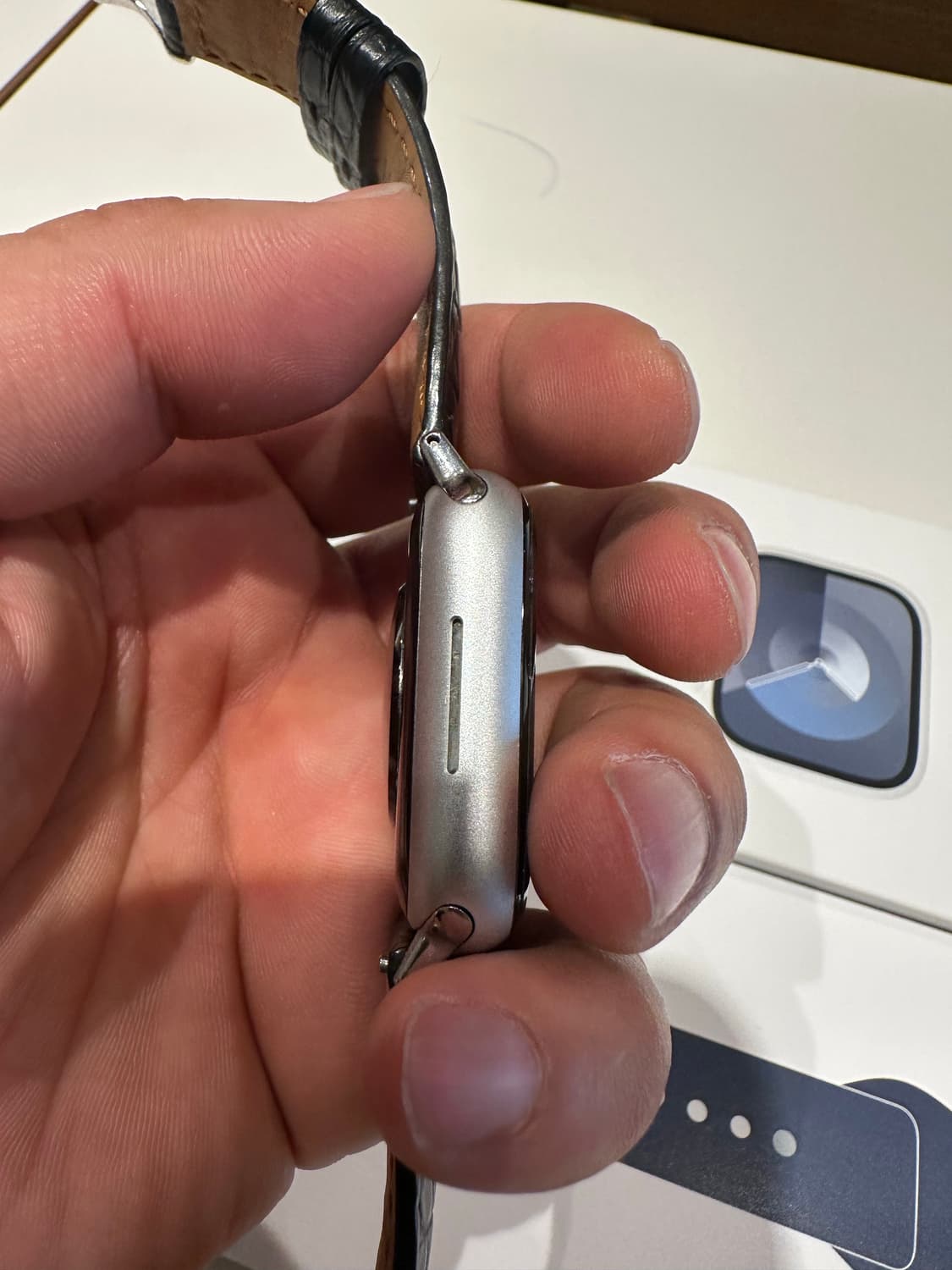 [급쳐]애플워치9 41mm gps 와이파이  실버+ 블랙 가죽 스트랩 상품이미지6