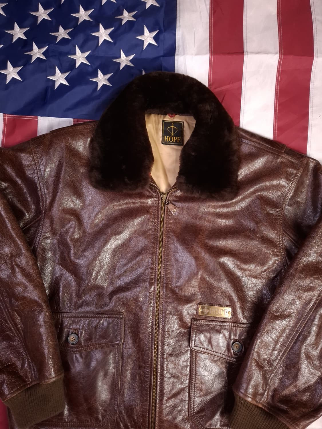 새제품 오리지날 HOPE 리얼레더 G-1 항공자켓 상품이미지4