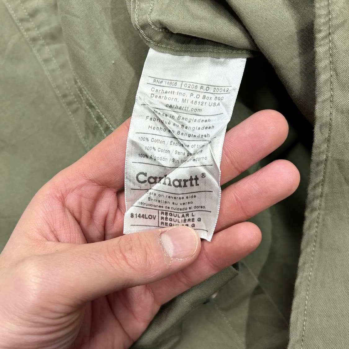 (L) 칼하트 카키 원포켓 워크 셔츠 상품이미지5