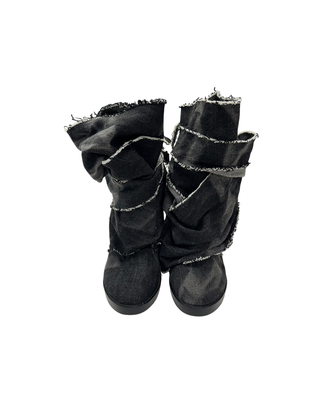 디젤 블랙골드 롤업 데님 힐 부츠 상품이미지5