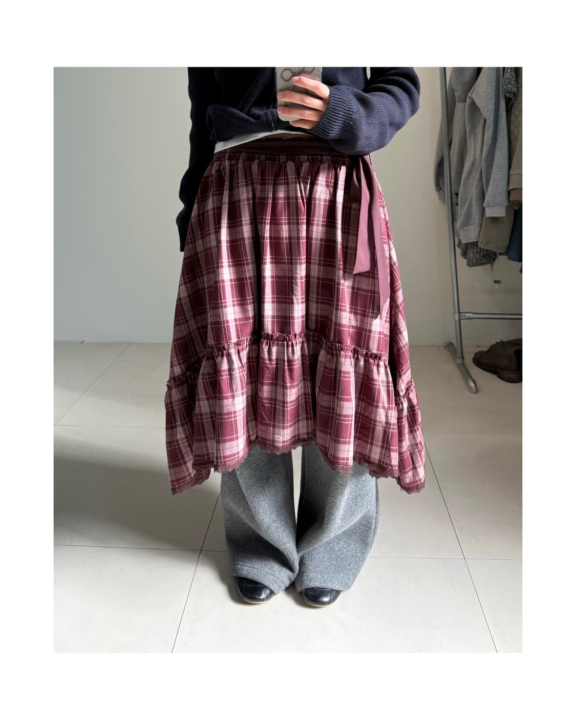 Axes femme 체크 스커트 상품이미지1