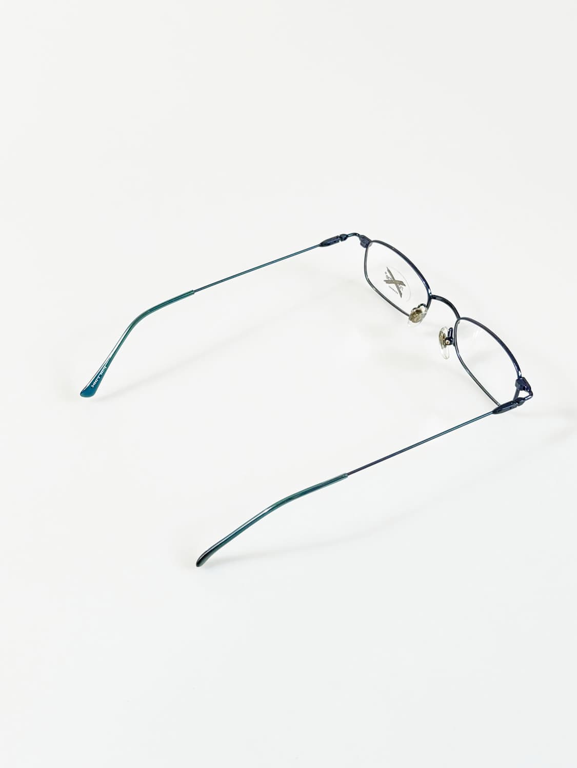 독일제 NO NAME 블루 메탈 슬림 스퀘어 빈티지  안경 상품이미지4