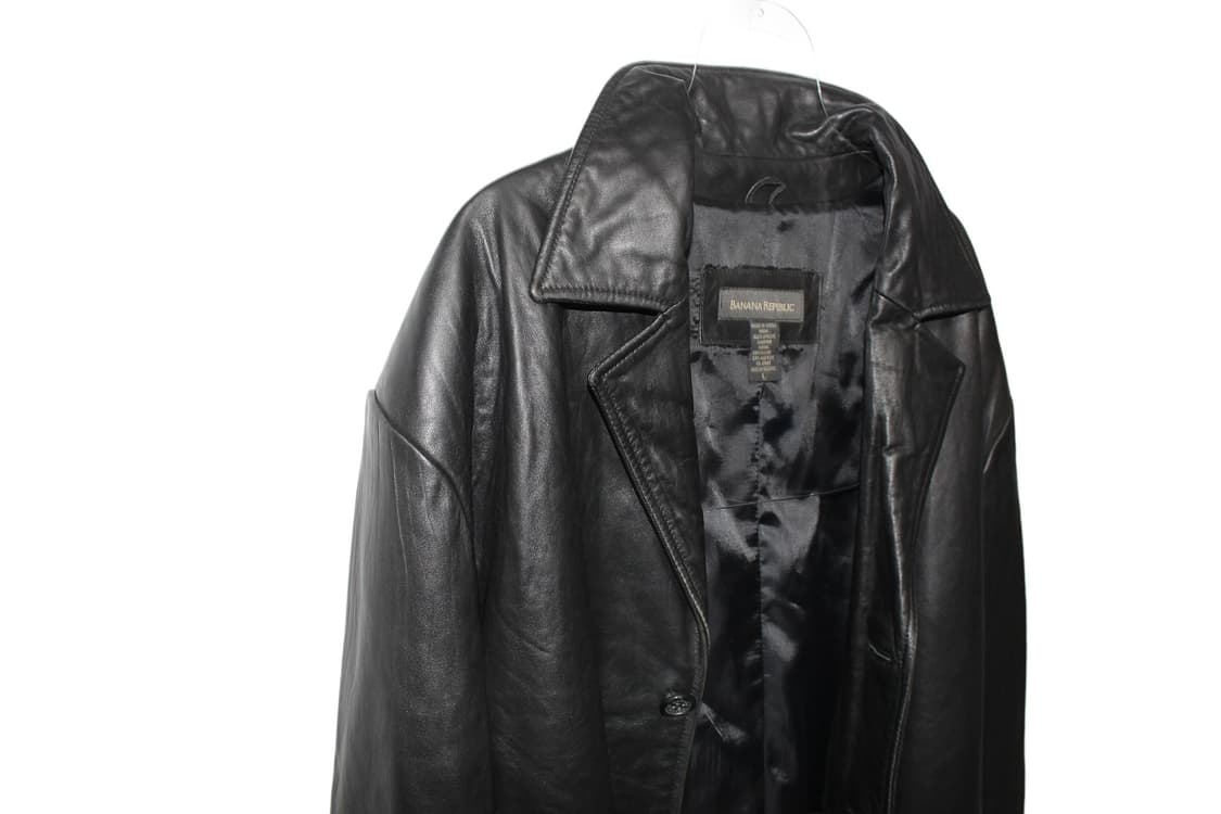 1990s 바나나리퍼블릭 카우레더 코트 상품이미지5