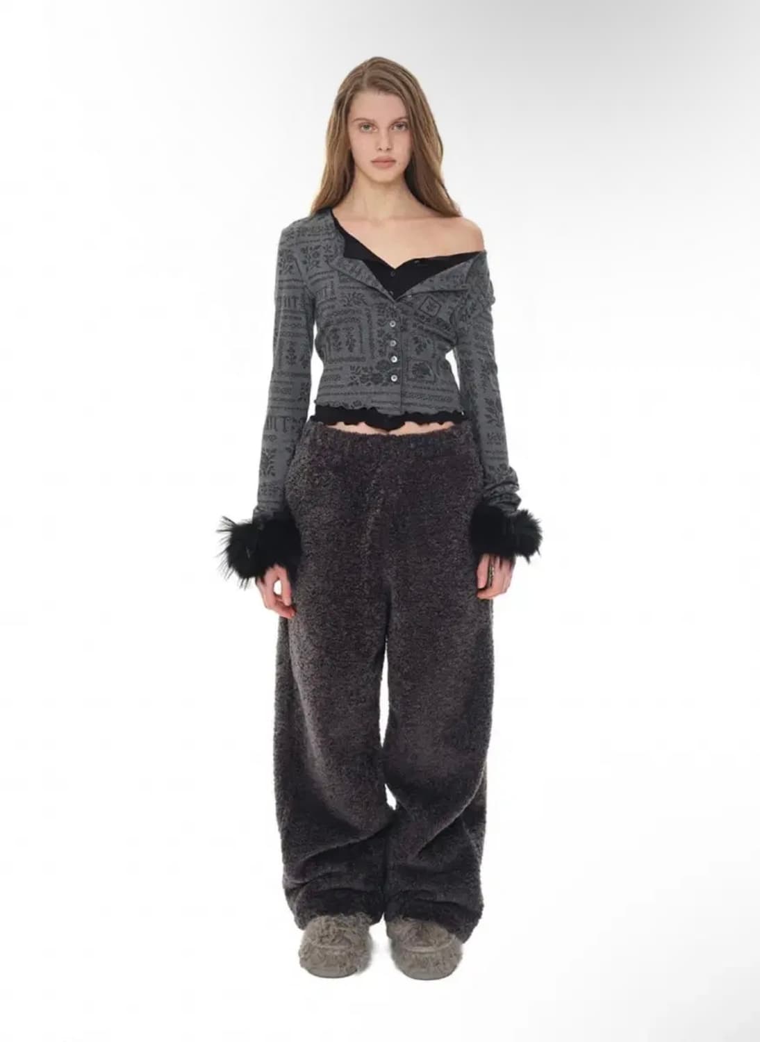 TMT 투머치택스 플리스 스웨트 팬츠 차콜 상품이미지1