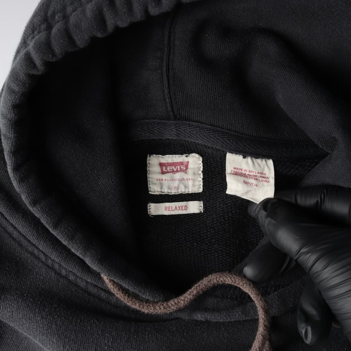 리바이스 로고 블랙 후드티 S 상품이미지5